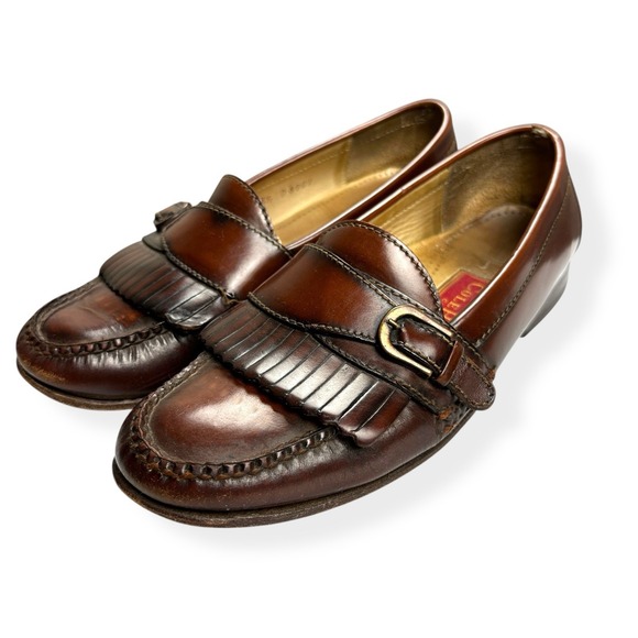 Cole Haan Loafers Mens 8.5 Shoes Kiltie Buckle Classic Brown Leather Dress Strap - Picture 4 of 13